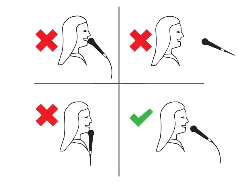 فاصله میکروفون تا دهان چقدر باید باشد؟