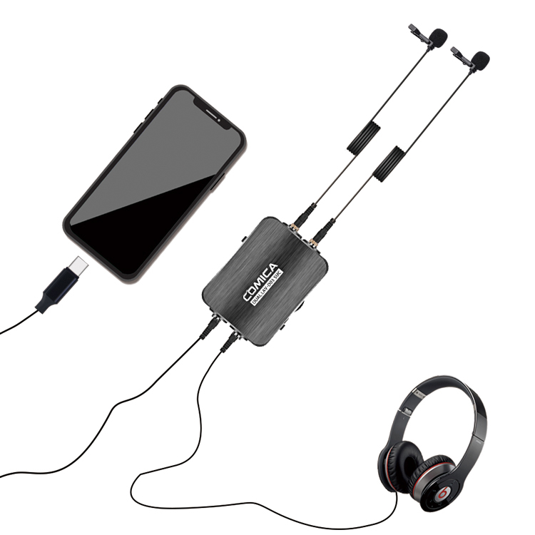 میکروفون یقه ای تایپ سی دوبل کامیکا DUAL.LAV D03 STC